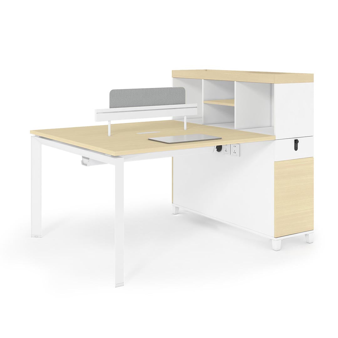 Stance Gesture 2-staff Workstation w/ Shelves