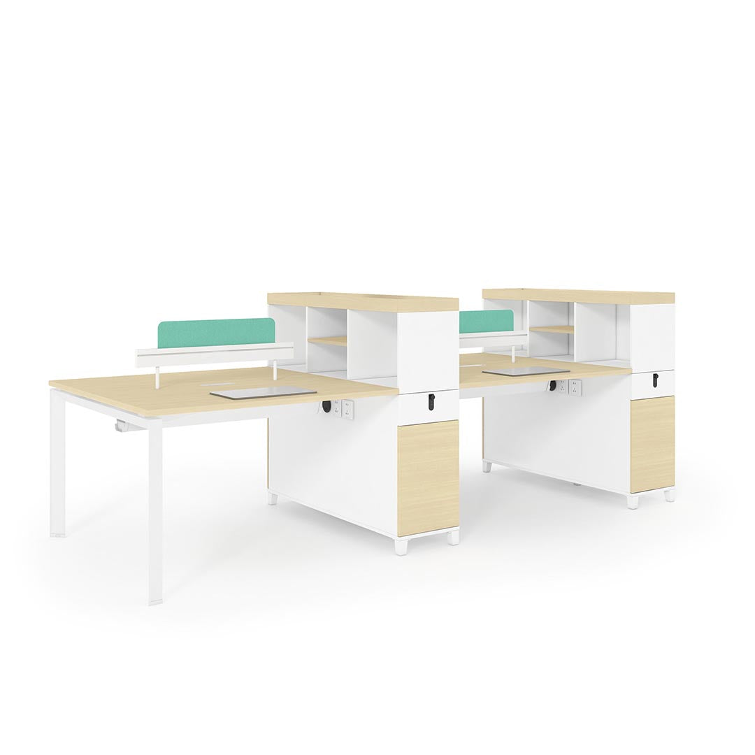 Stance Gesture 4-staff Workstation w/ Shelves