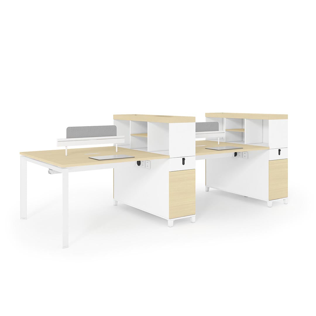 Stance Gesture 4-staff Workstation w/ Shelves