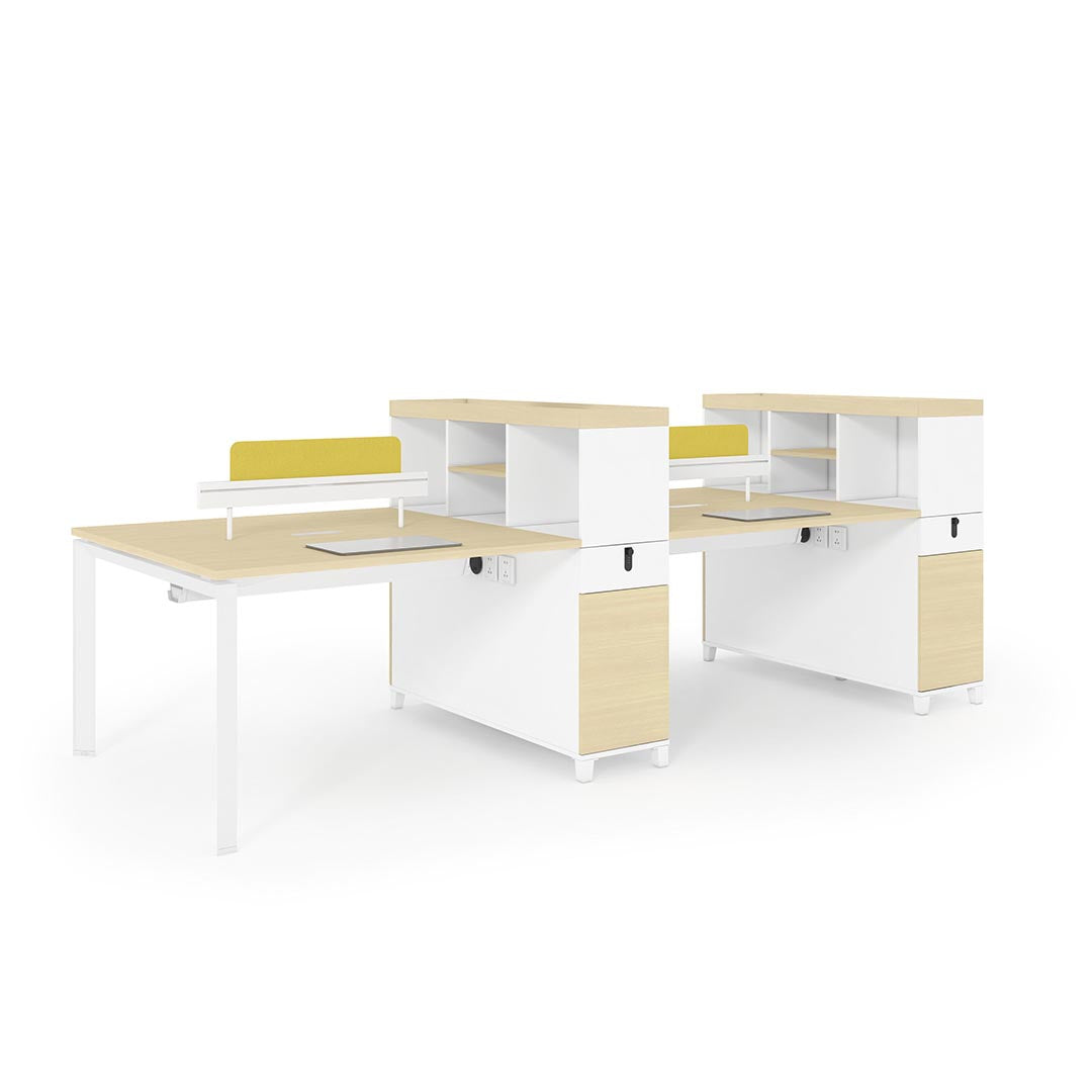 Stance Gesture 4-staff Workstation w/ Shelves