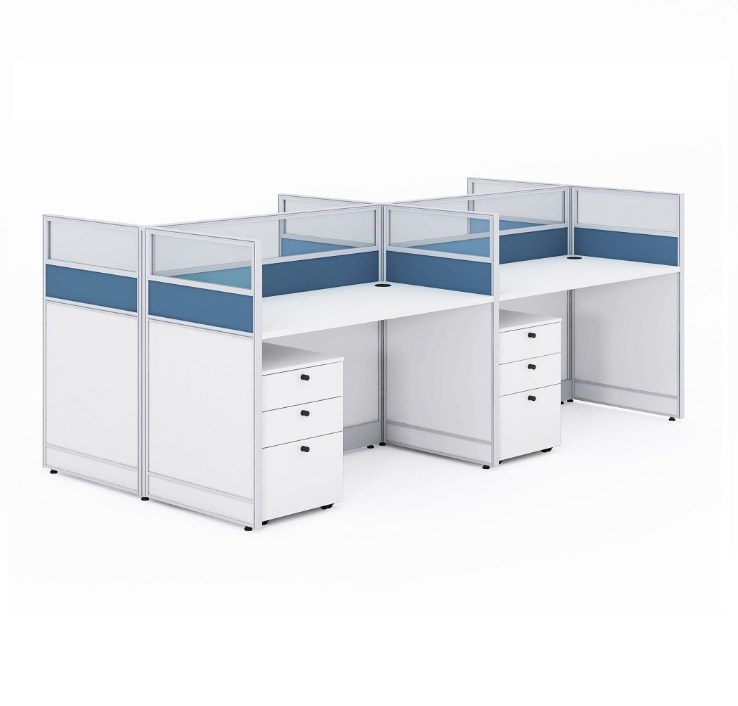 Stance Hub 4-staff Standard Office Workstation Cubicle w/ Desk