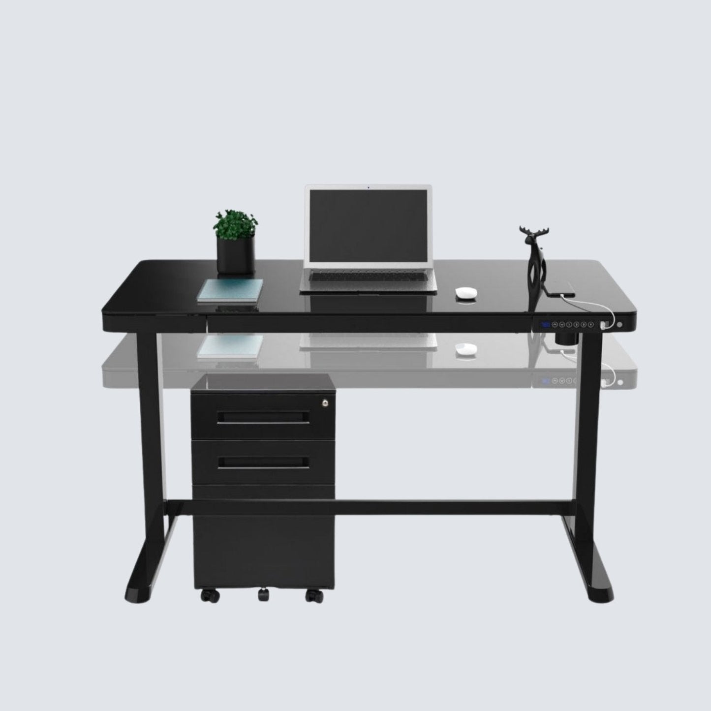 Stance Executive Glass Tabletop Single Motor Standing Desk
