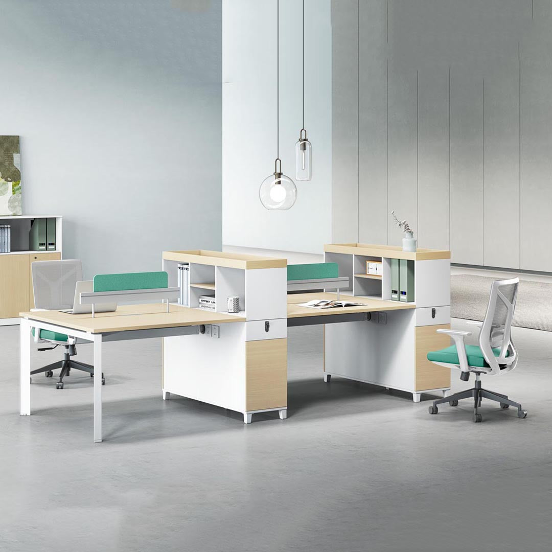 Stance Gesture 4-staff Workstation w/ Shelves